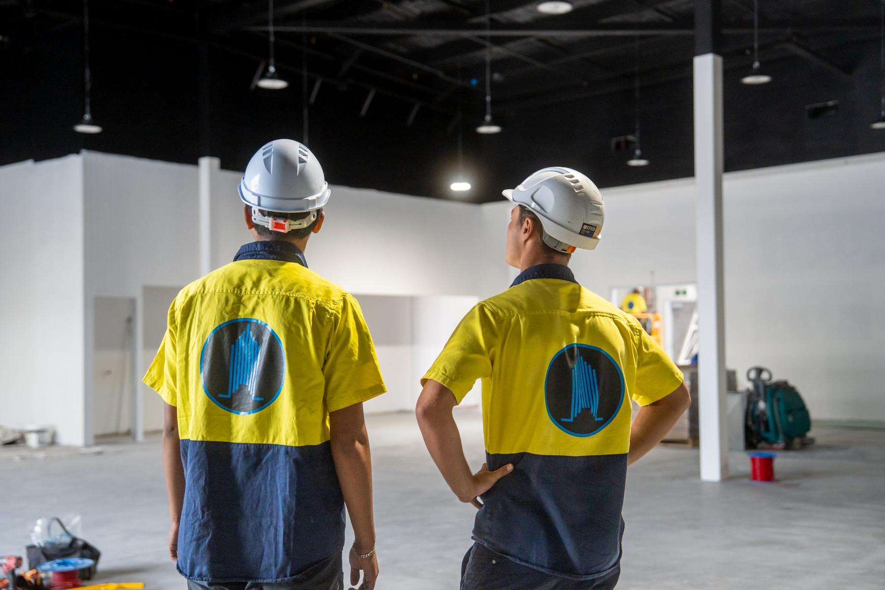 Adept technicians on a commercial fit-out